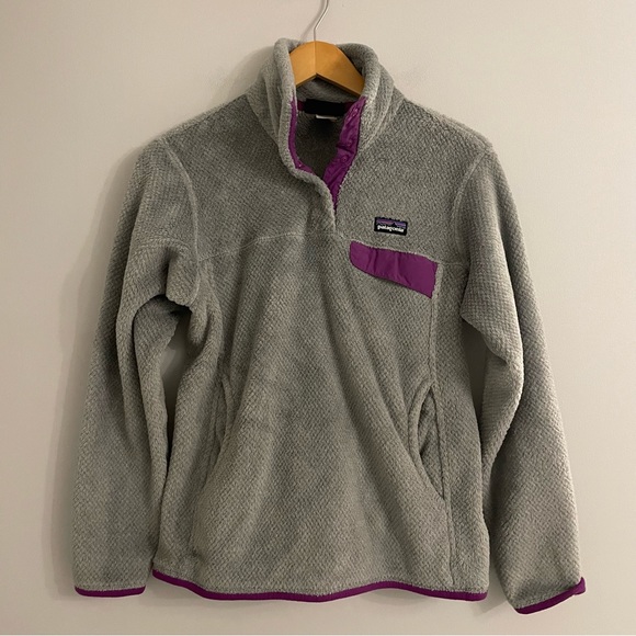 Patagonia Jackets & Blazers - Patagonia Re-Tool Snap-T Fleece Pullover Grey Purple